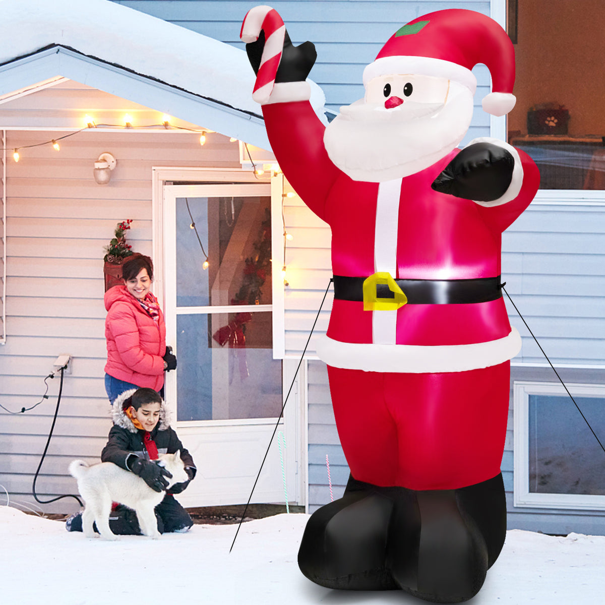 Inflatable Santa Claus Decoration with Waving Style - 8ft Outdoor Xmas Yard Decor