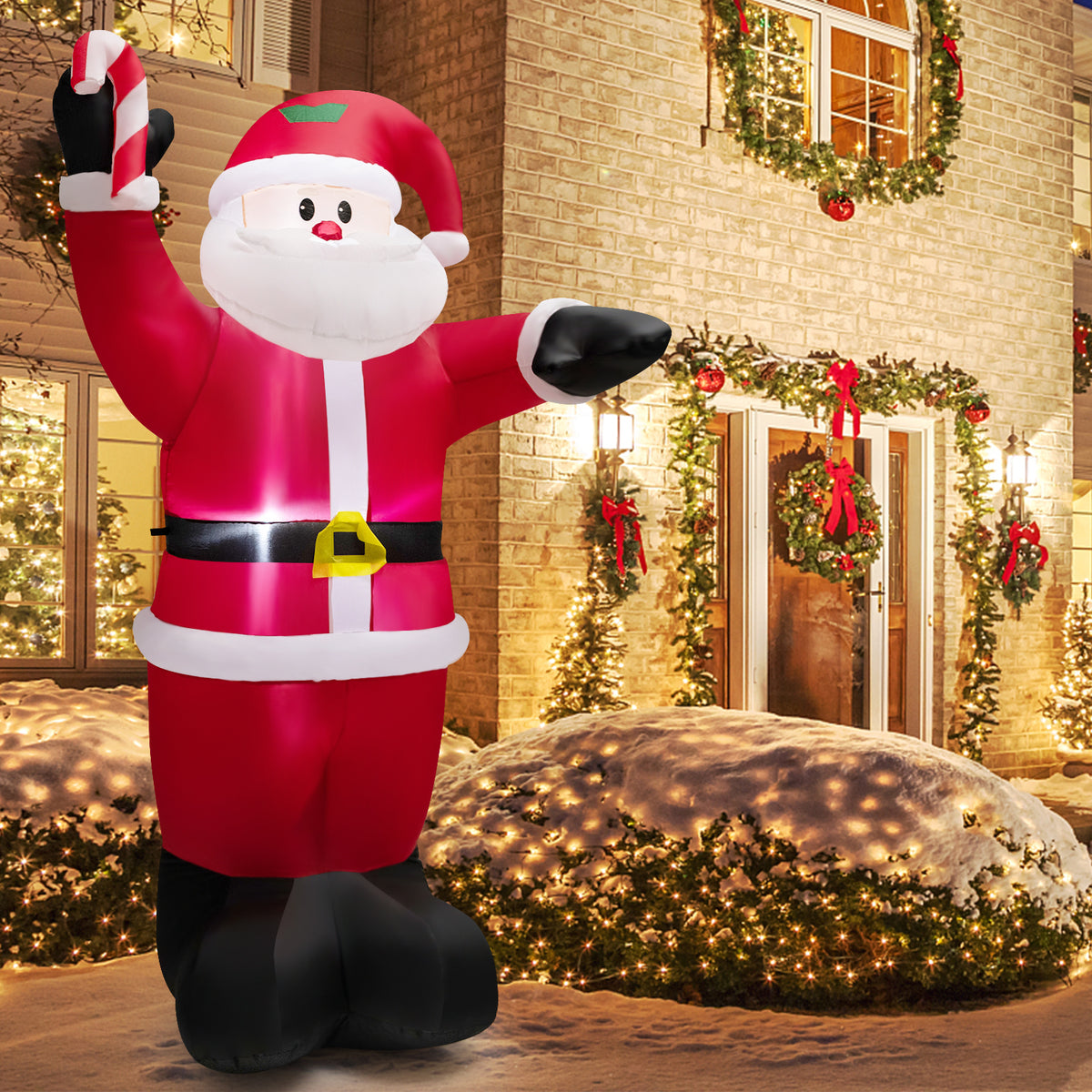 Inflatable Santa Claus Decoration with Waving Style - 8ft Outdoor Xmas Yard Decor
