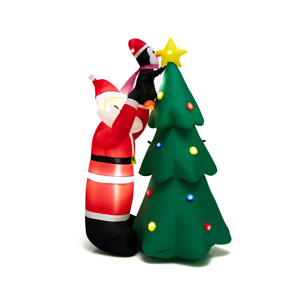 Inflatable Christmas Tree with Santa and LED Lights - G Style Variation, 6 Feet
