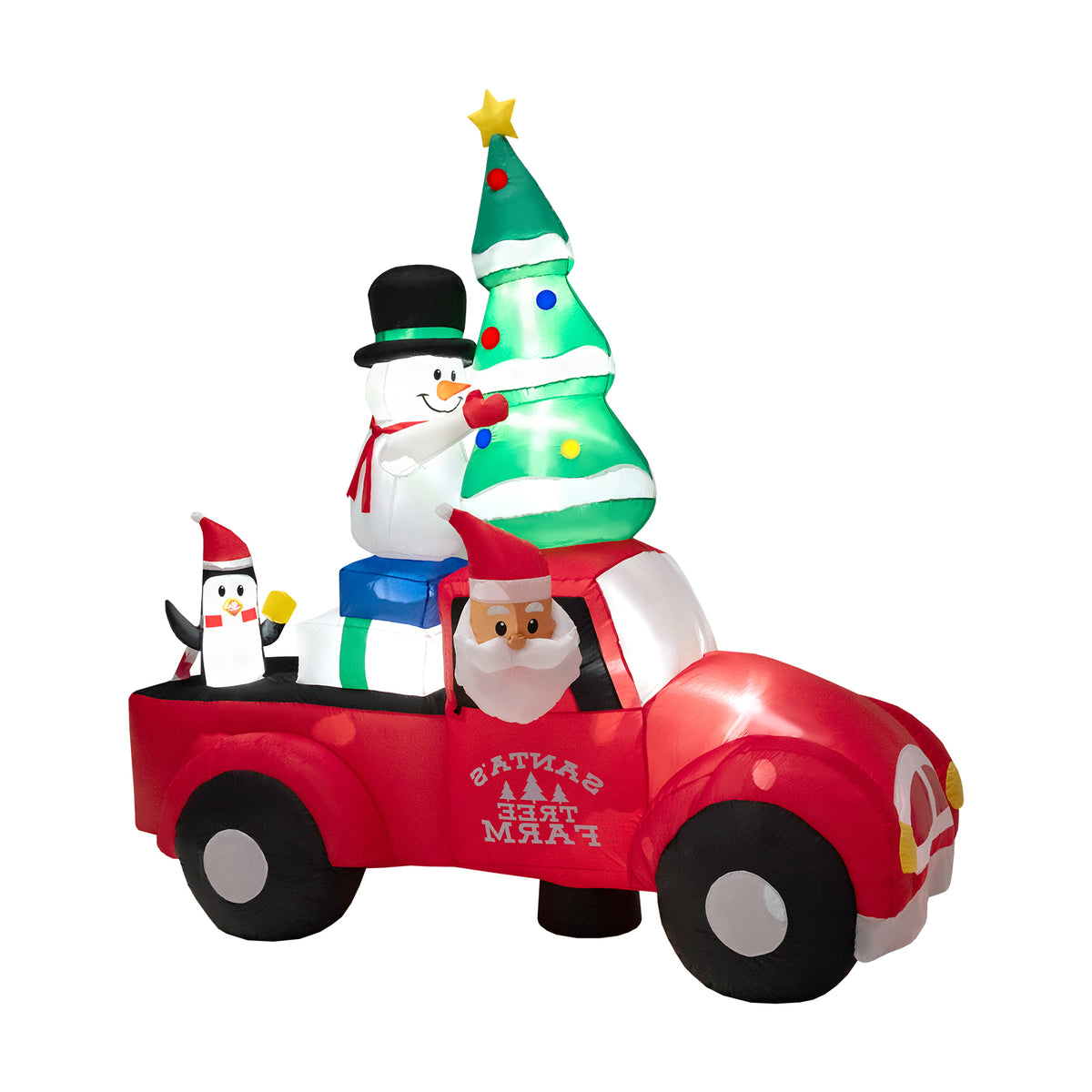 9Ft Christmas Inflatable Santa Driving Car with Gifts - Outdoor Holiday Decor
