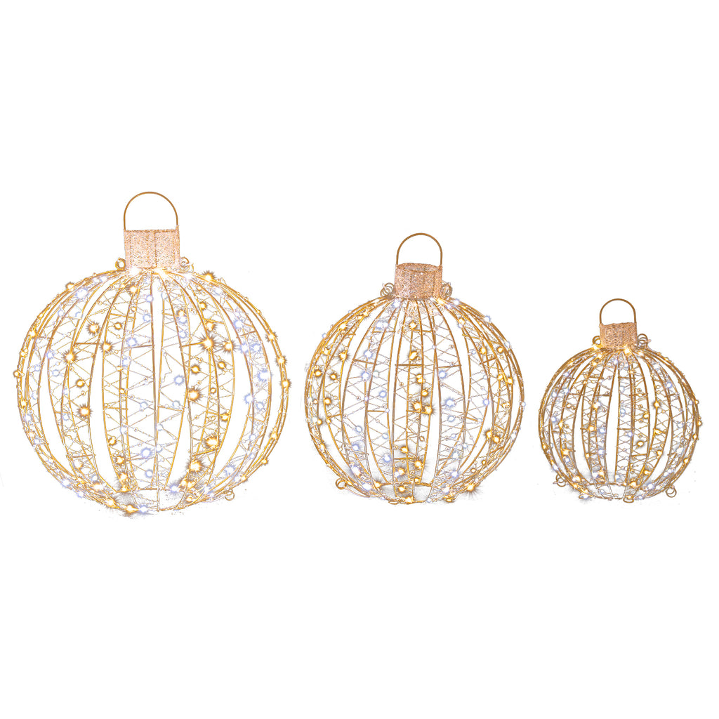 Outdoor Christmas Lantern Pop-Up Lighted Ball with 80 LED Lights - 18 Inch, Waterproof, Festive Decor