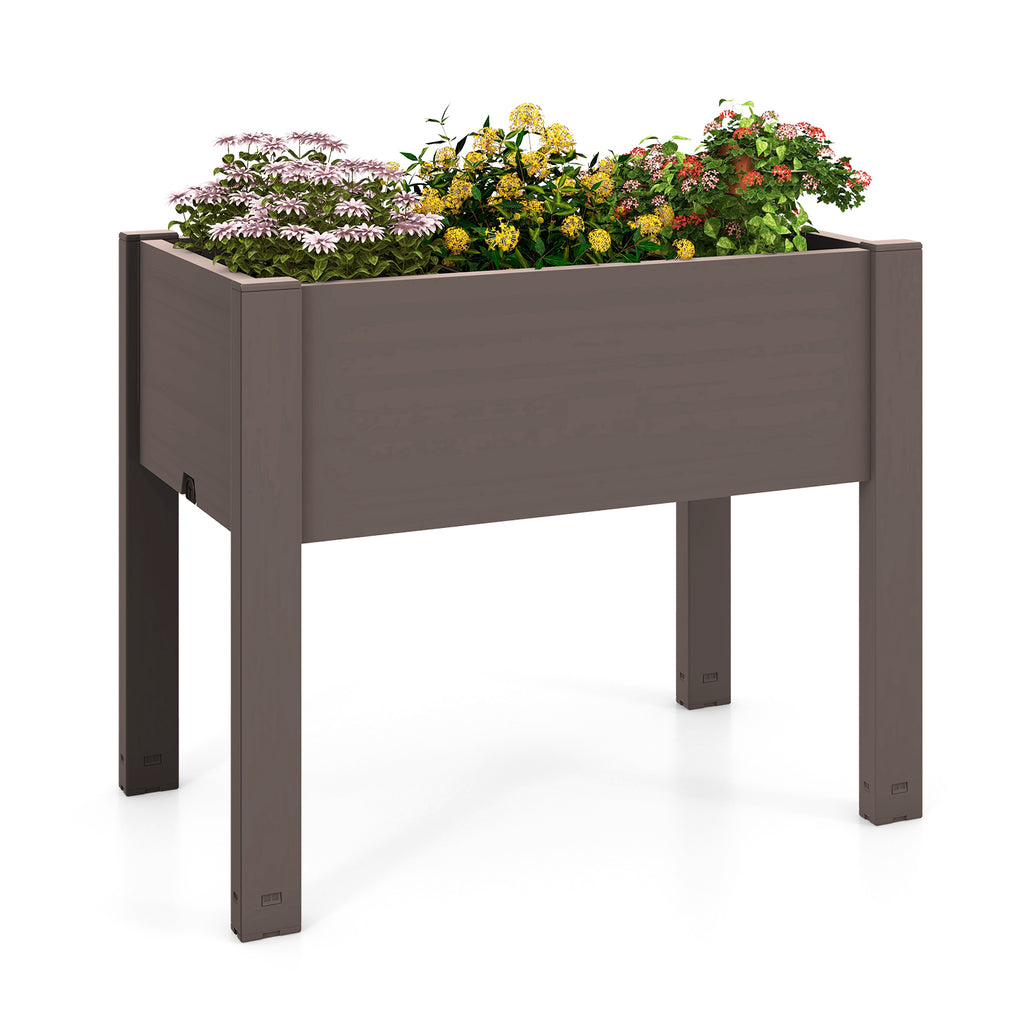 53L Raised Bed Planter Box with Water Level Monitor – Light Gray