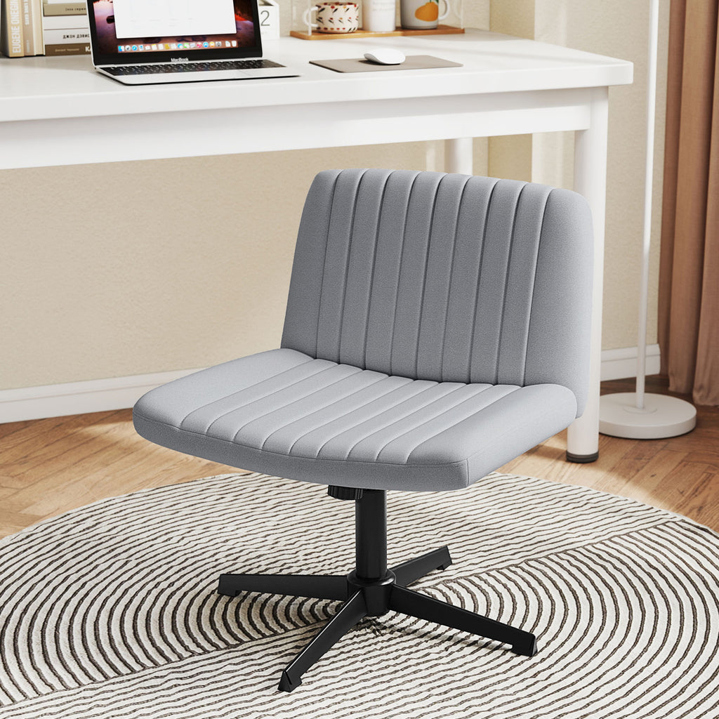 Criss Cross-Legged Swivel Desk Chairs No Wheels