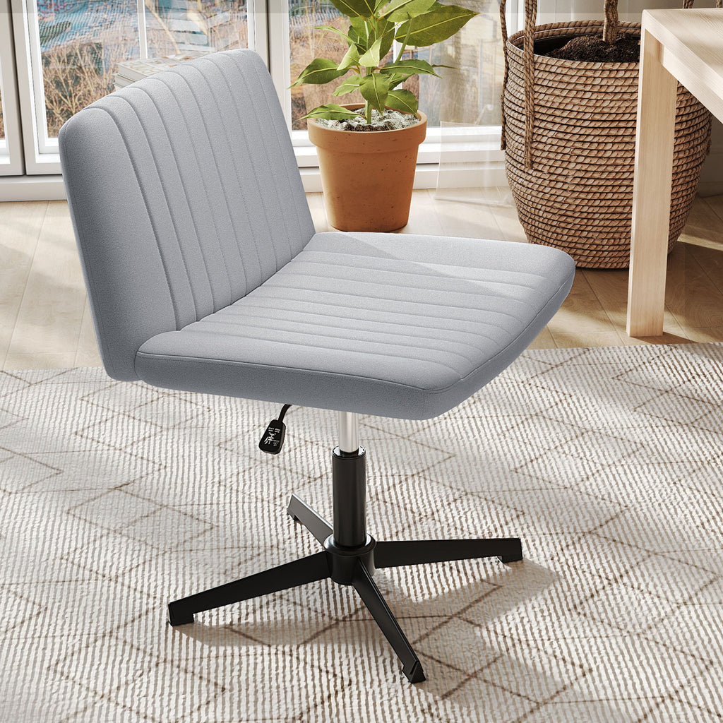Criss Cross-Legged Swivel Desk Chairs No Wheels