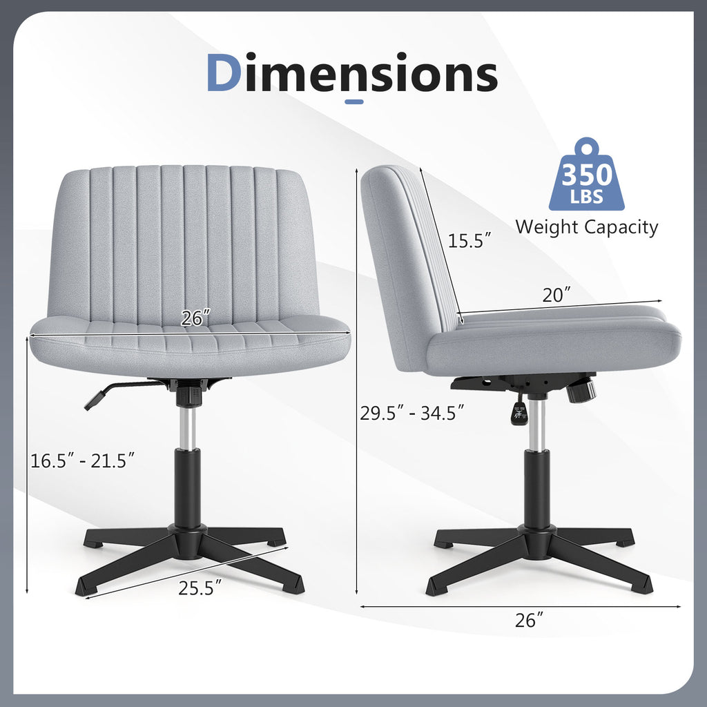 Criss Cross-Legged Swivel Desk Chairs No Wheels