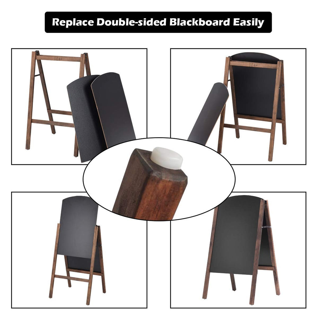 31.5 Inch Wooden A-Frame Sidewalk Signage Chalkboard for Outdoor Advertising