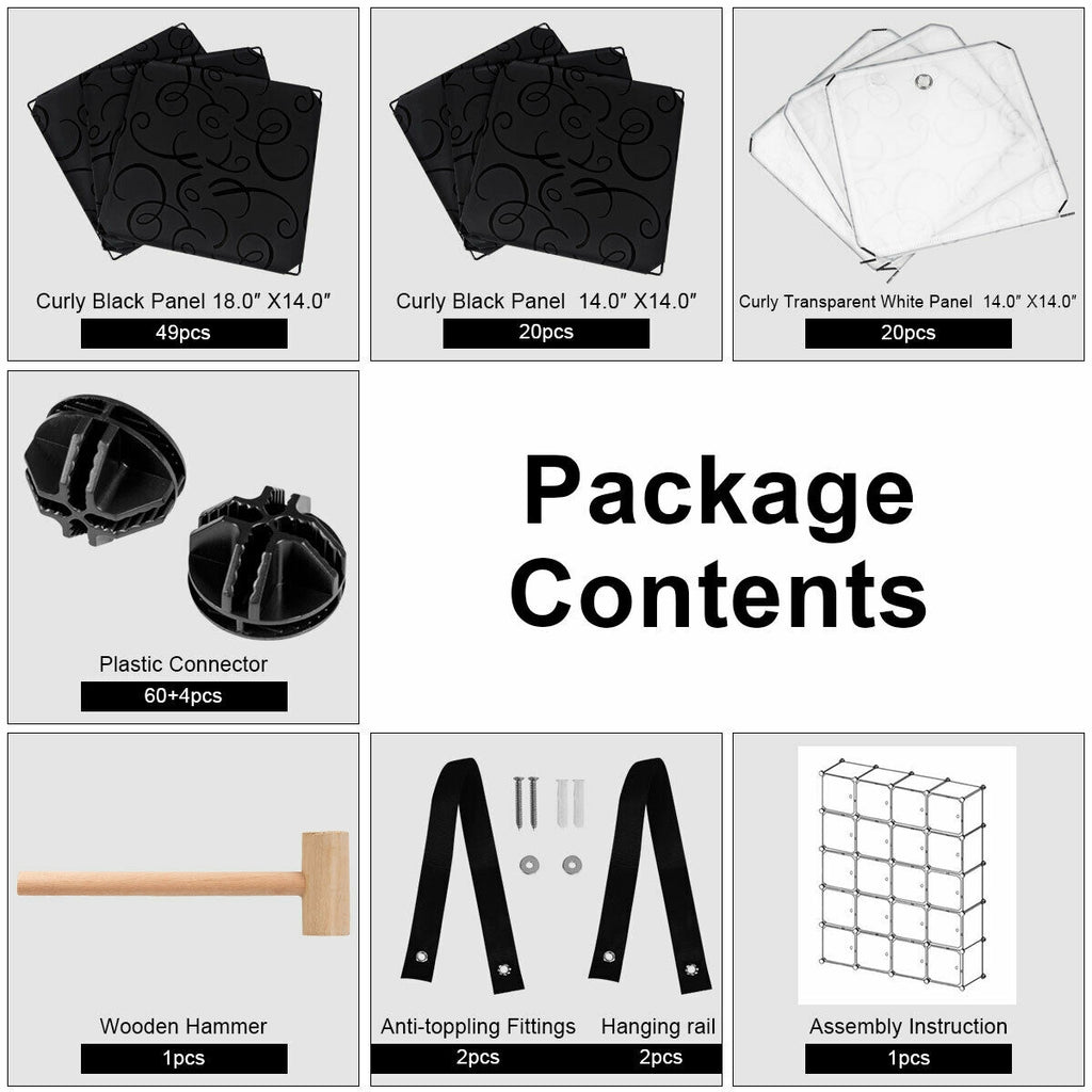 20-Cube DIY Plastic Storage Organizer with Doors