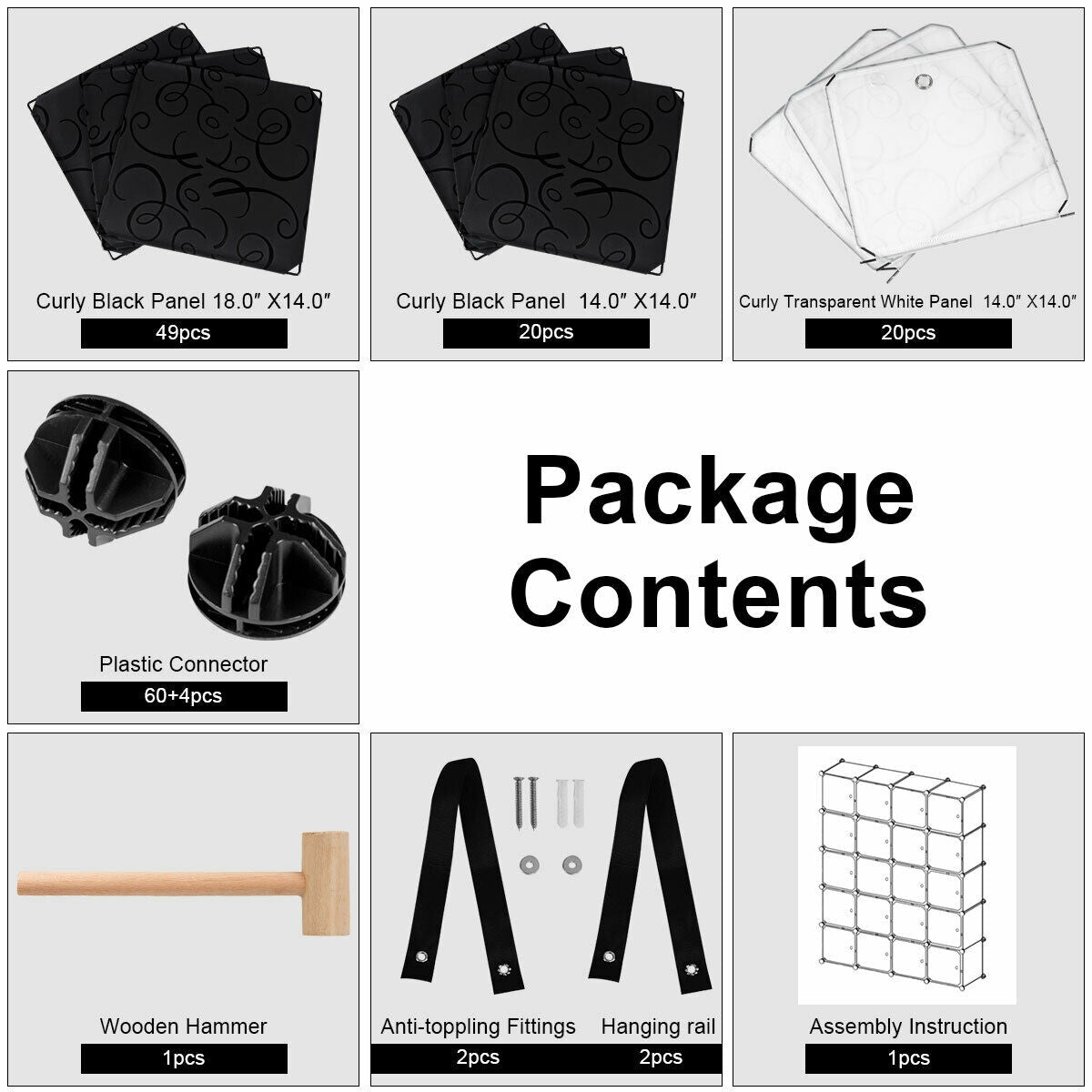 20-Cube DIY Plastic Storage Organizer with Doors