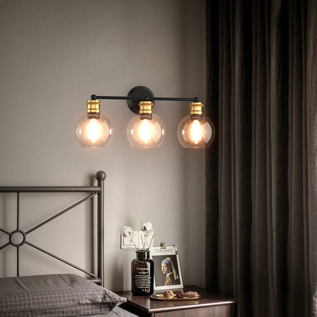 Modern 3-Light Bubble Glass Vanity Wall Light Fixture for Bathroom & Kitchen