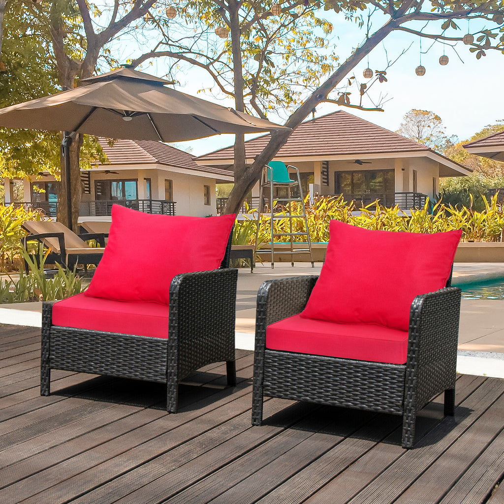 Deep Seat Chair Cushion Pads Set with Rope Belts for Indoor and