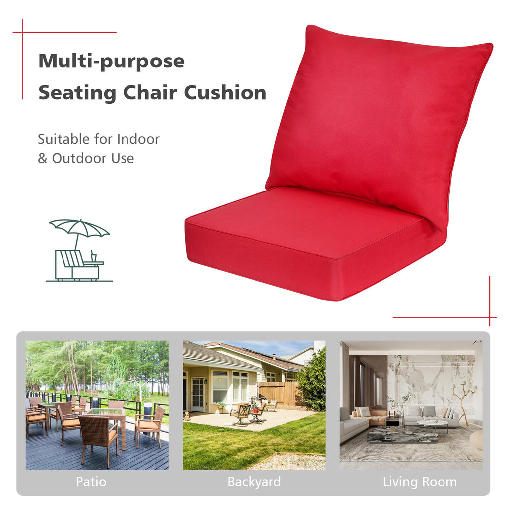 Deep Seat Chair Cushion Pads Set with Rope Belts for Indoor and