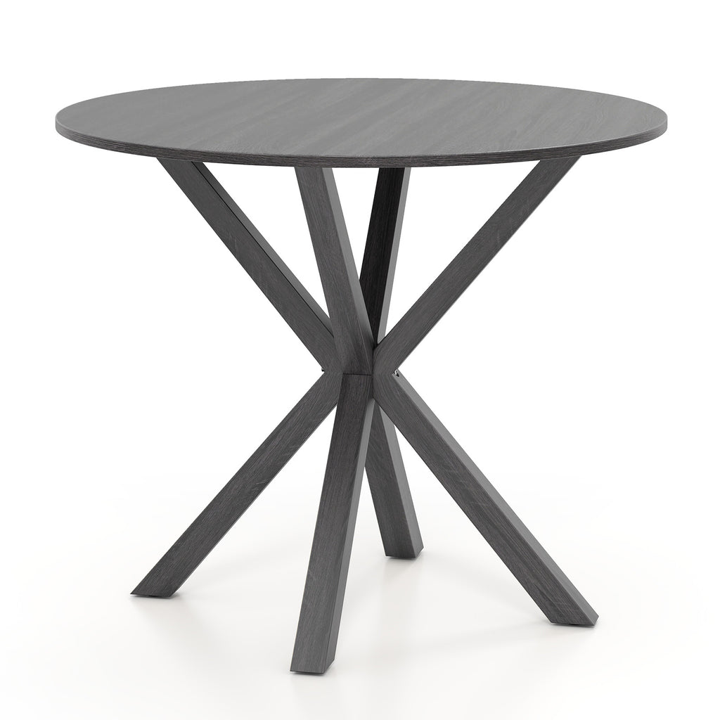 36 Inch Round Dining Table with Pedestal Base - Gray