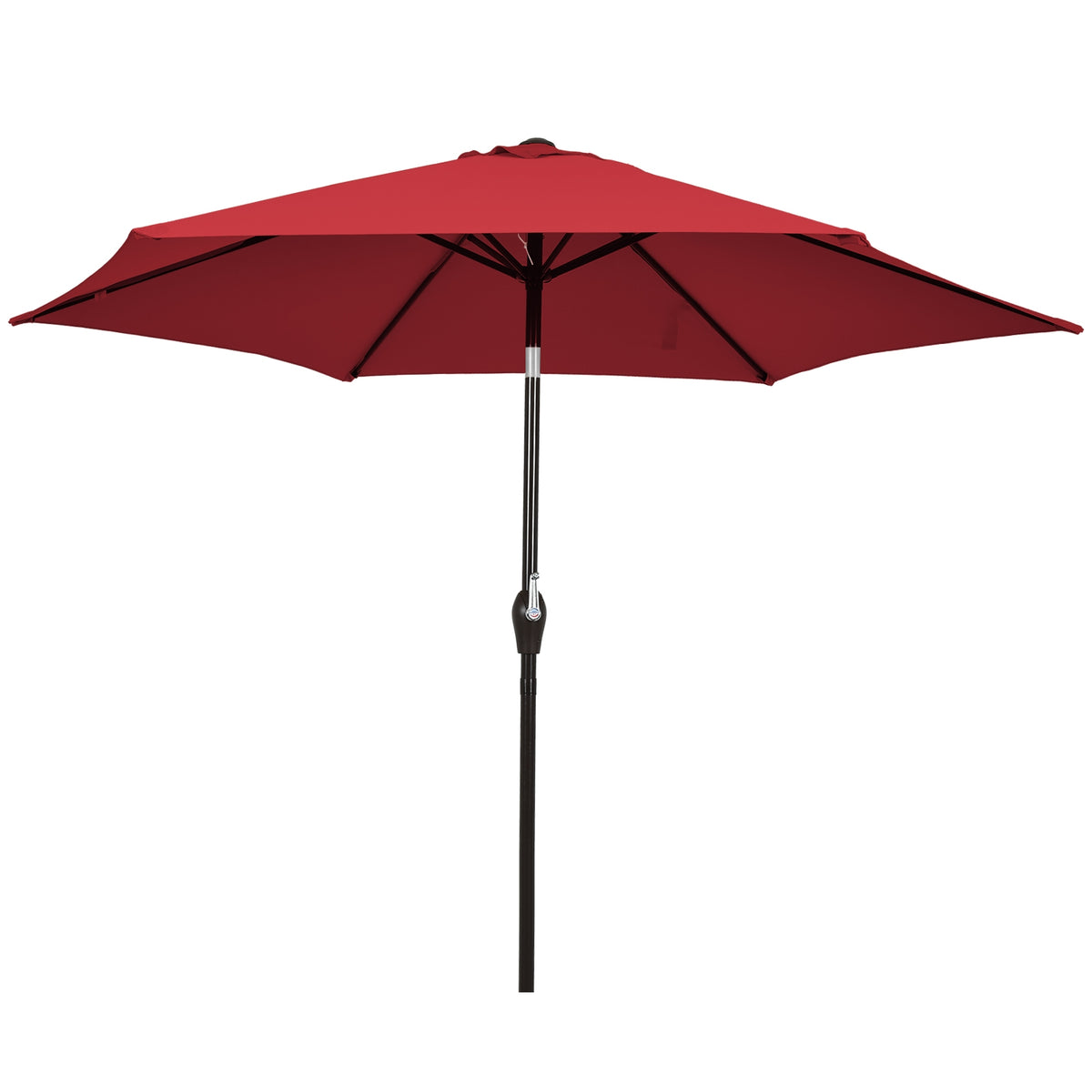 10 x 8.2 Ft Patio Umbrella with Tilt & Crank - Dark Red