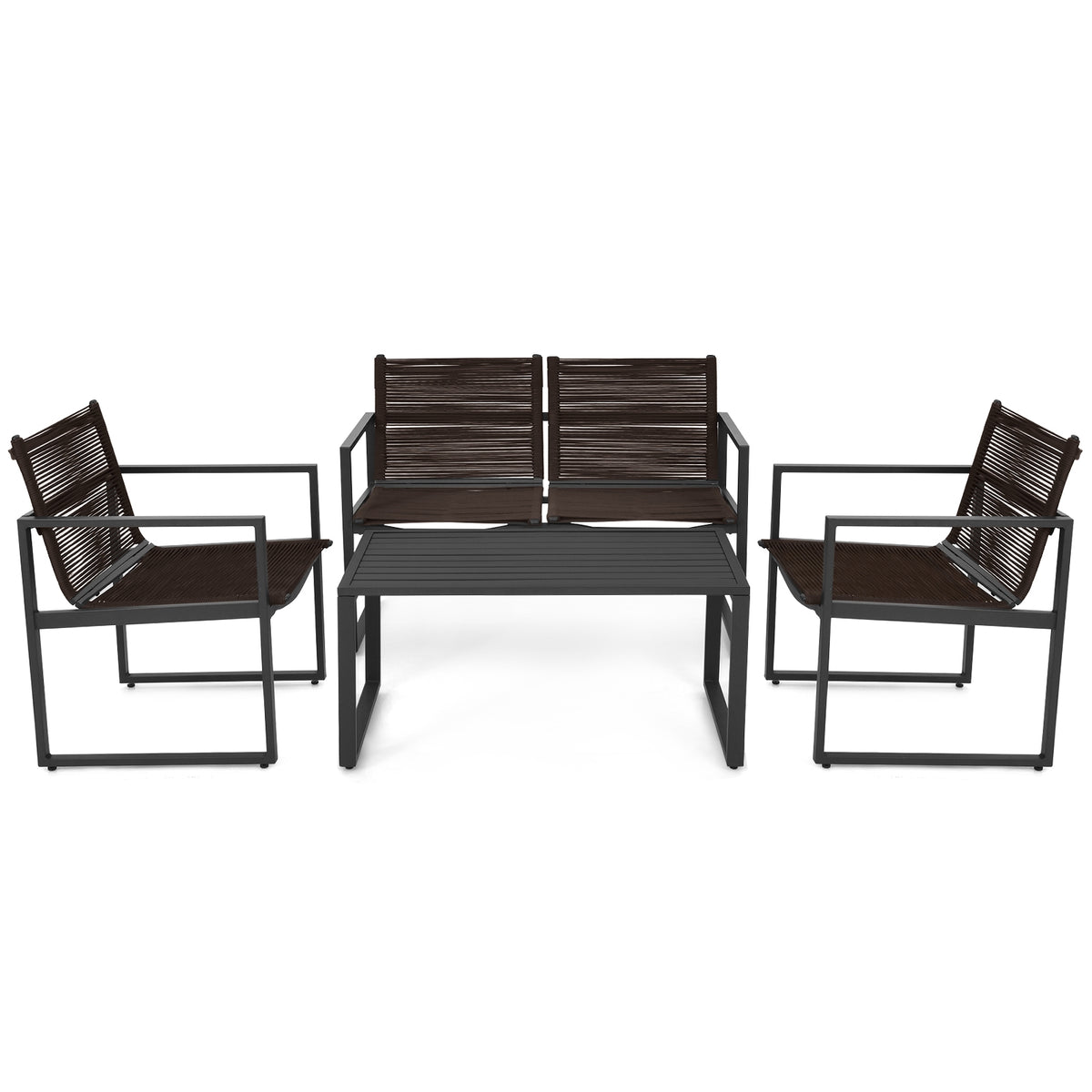 4-Piece Patio Conversation Set with Sofa & Loveseat