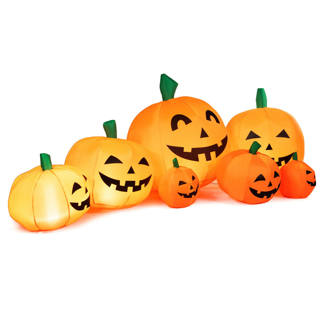 7.5 Feet Halloween Inflatable Pumpkin Patch with LED Lights - 7 Pumpkins