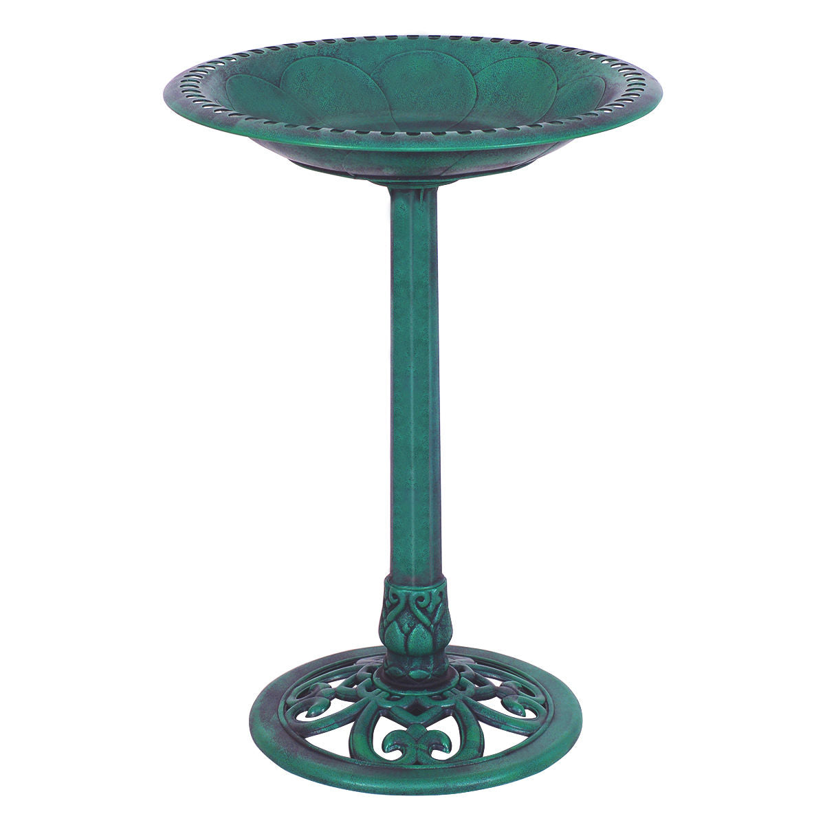 Outdoor Garden Pedestal Bird Bath Feeder - Weather-Resistant Resin, Easy Assembly