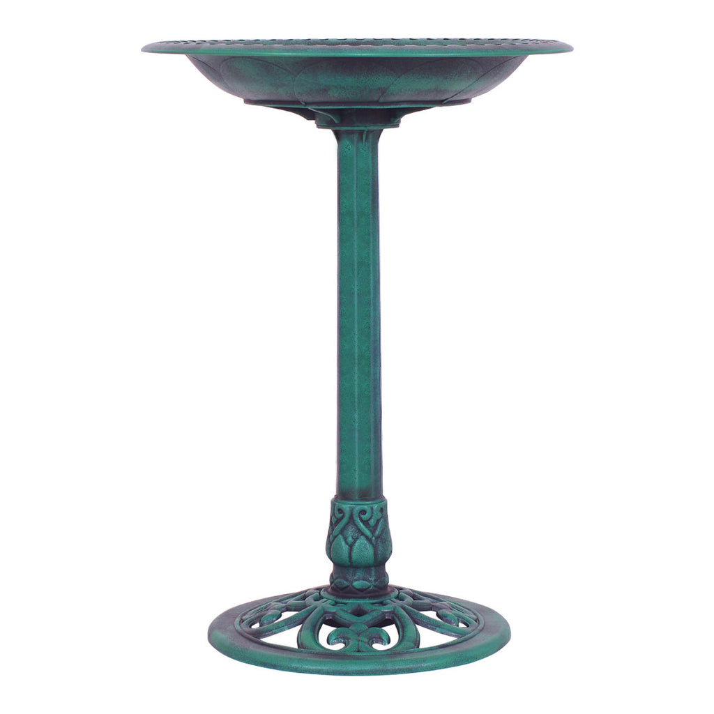 Outdoor Garden Pedestal Bird Bath Feeder - Weather-Resistant Resin, Easy Assembly