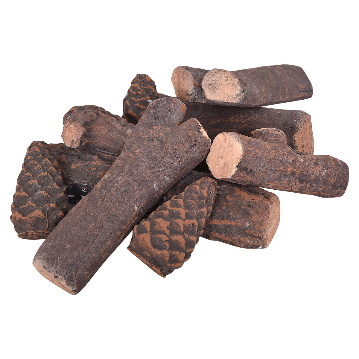 9-Piece Ceramic Fireplace Logs Set – Realistic Artificial Gas Logs