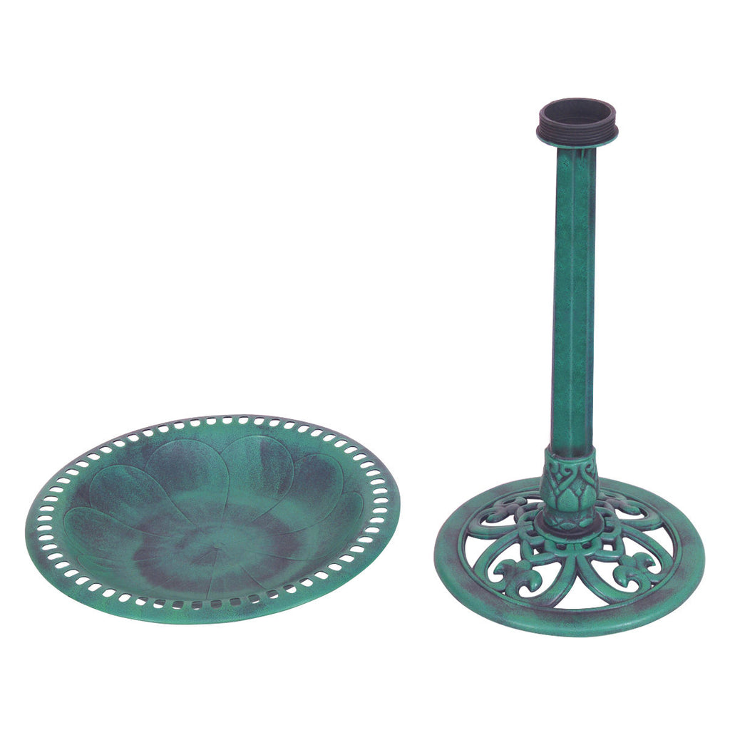 Outdoor Garden Pedestal Bird Bath Feeder - Weather-Resistant Resin, Easy Assembly