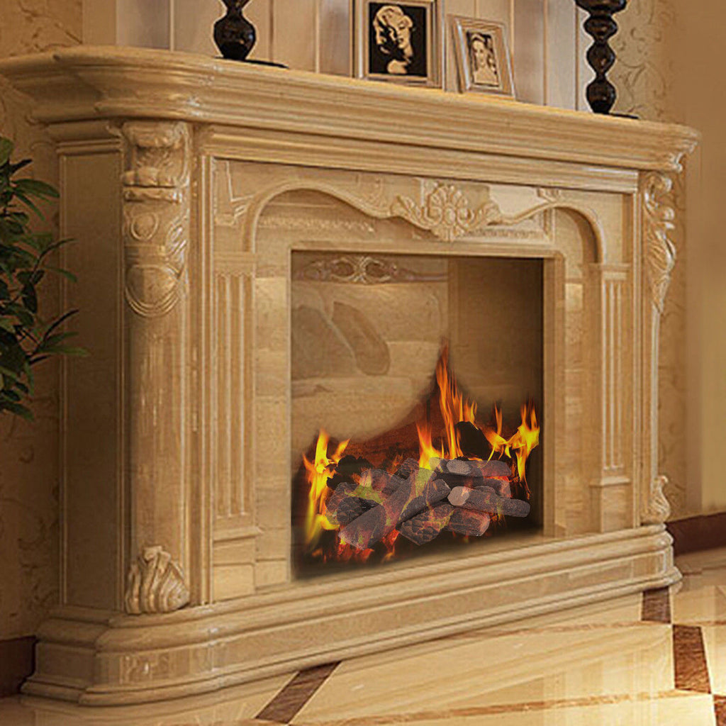 9-Piece Ceramic Fireplace Logs Set – Realistic Artificial Gas Logs