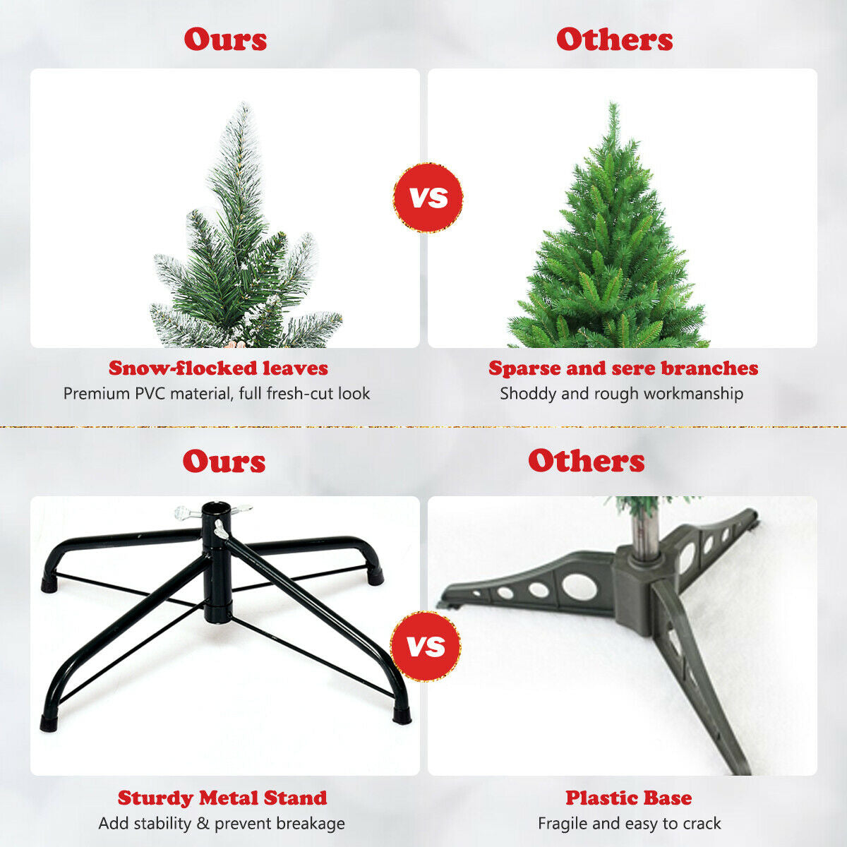 Costway 5 Ft Artificial Pencil Christmas Tree with Pine Cones - Slim Design