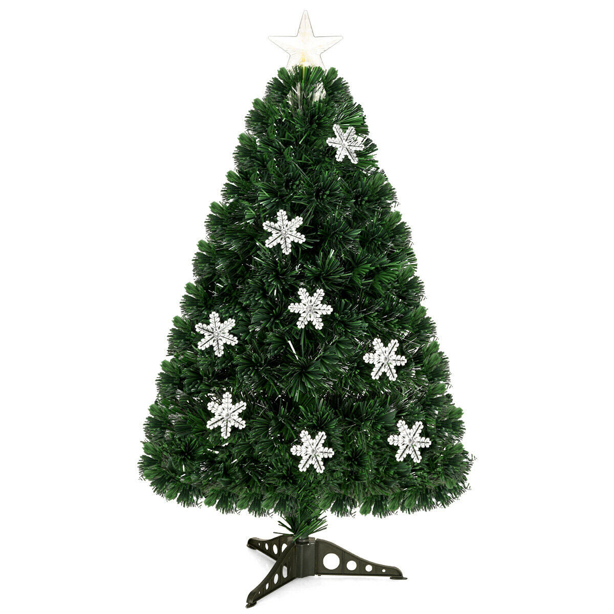 3 Ft LED Artificial Christmas Tree with Snowflakes - Pre-Lit Holiday Tree