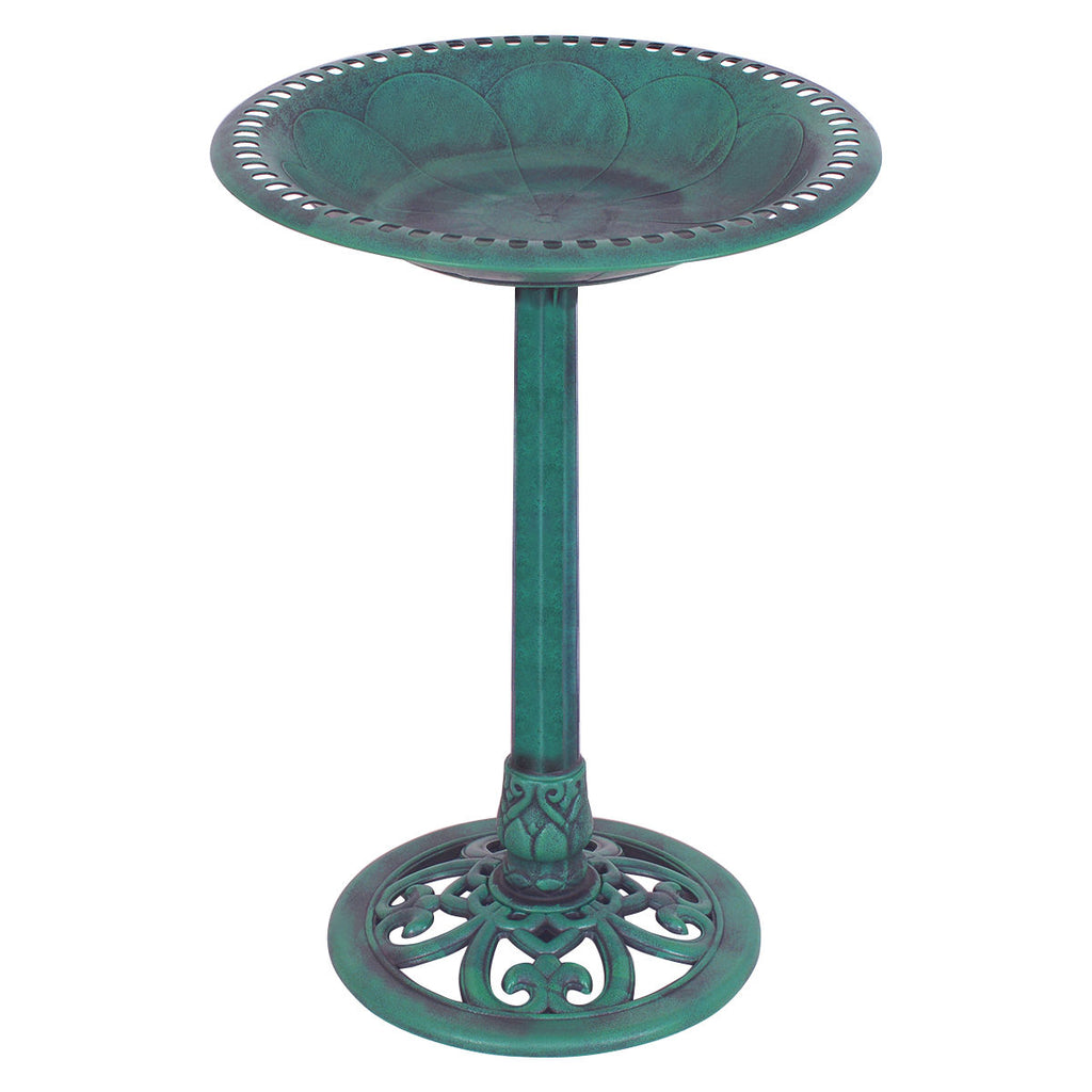 Outdoor Garden Pedestal Bird Bath Feeder - Weather-Resistant Resin, Easy Assembly