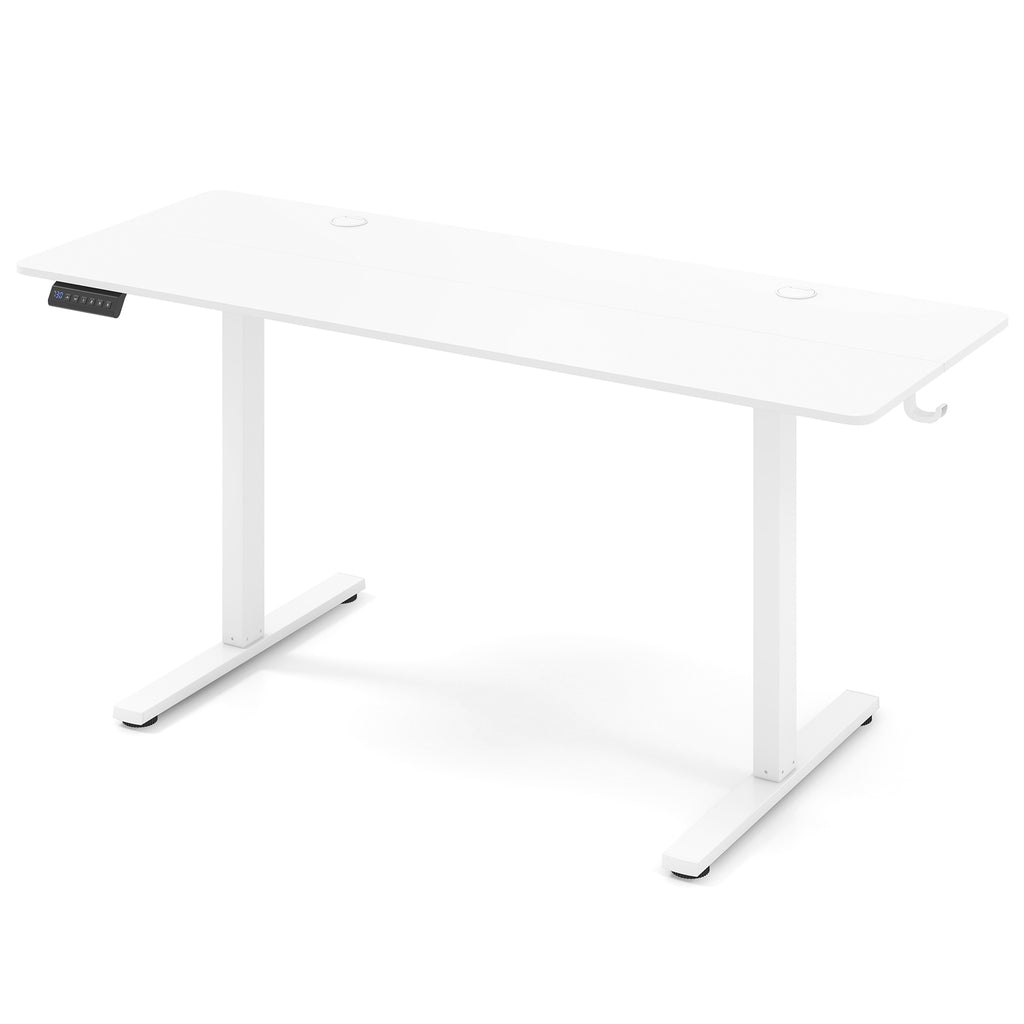 Electric Standing Desk 28-46" Adjustable 3 Memory - White