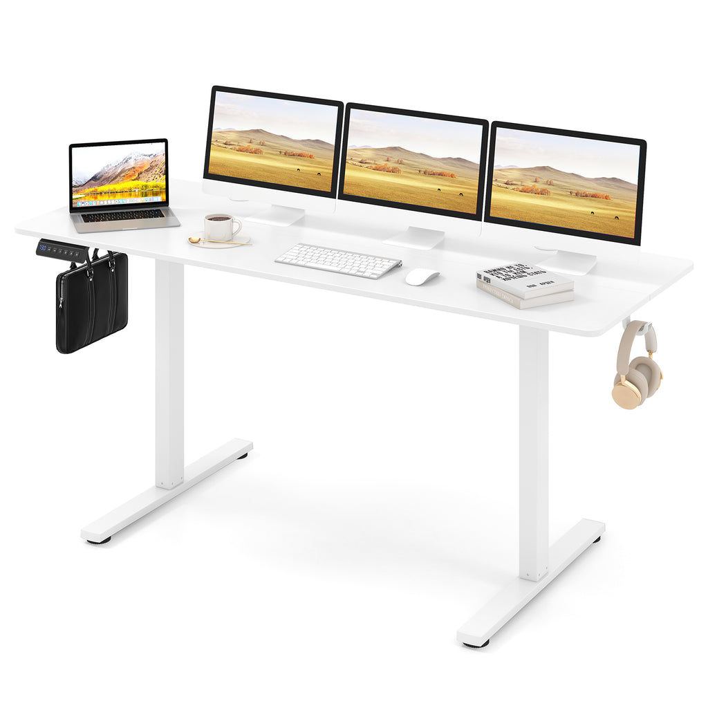 Electric Standing Desk 28-46" Adjustable 3 Memory - White