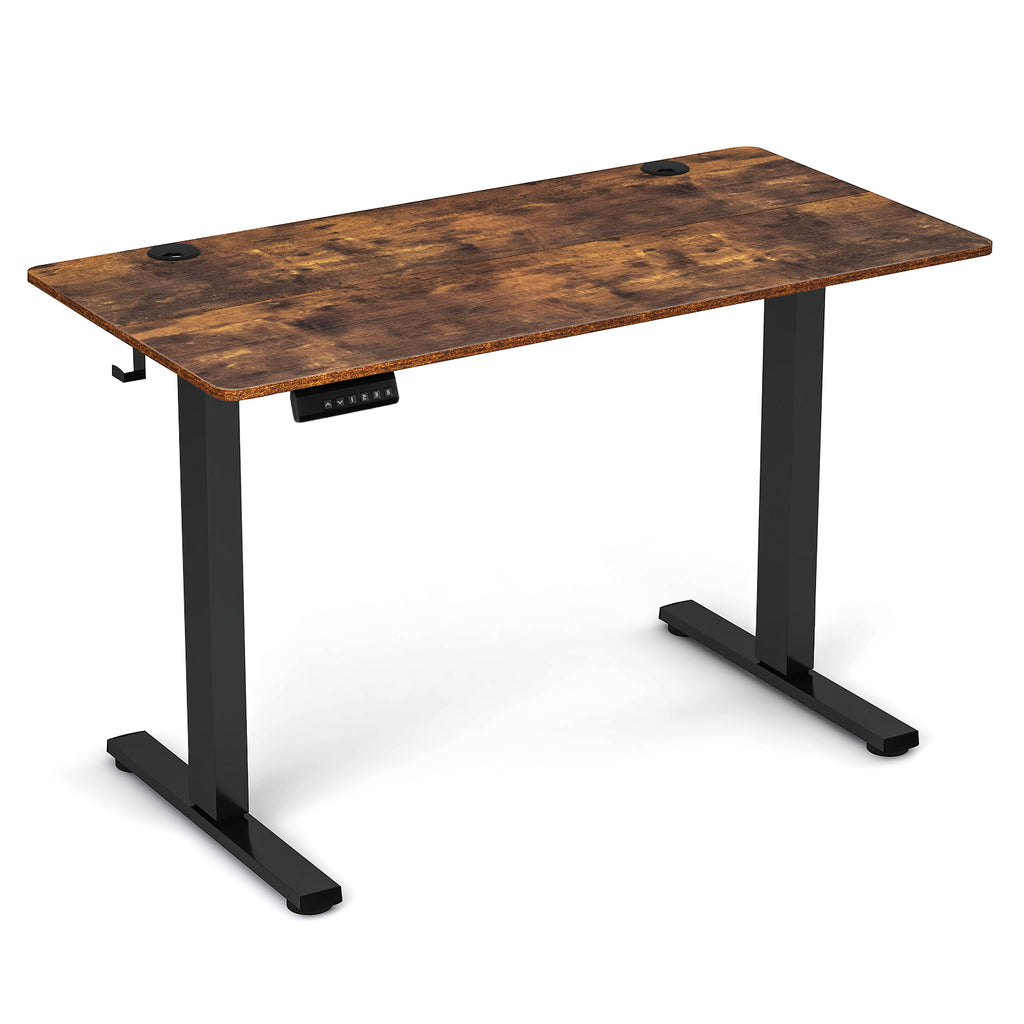 Compact Standing Desk and Executive Chair Set with Memory Heights
