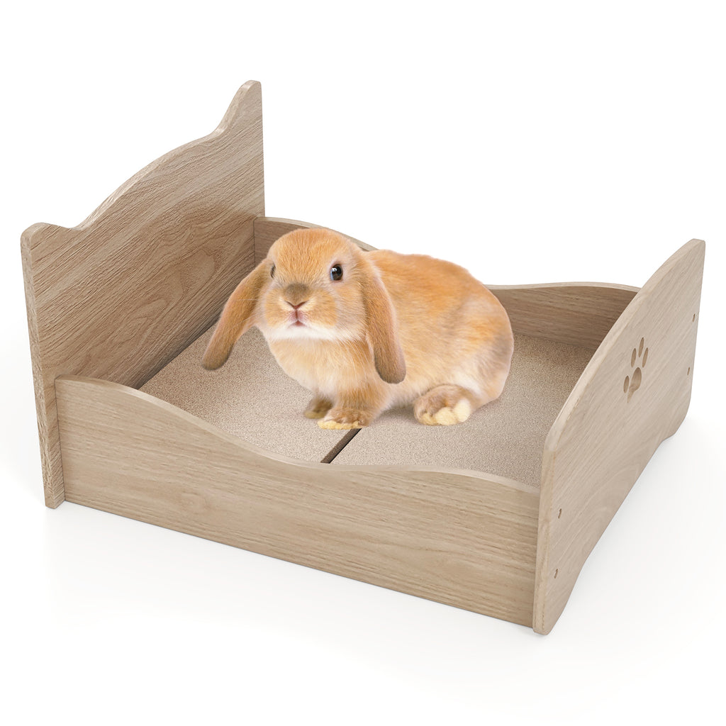 Elevated Pet Bed Frame with Rails & Headboards - Walnut Variation