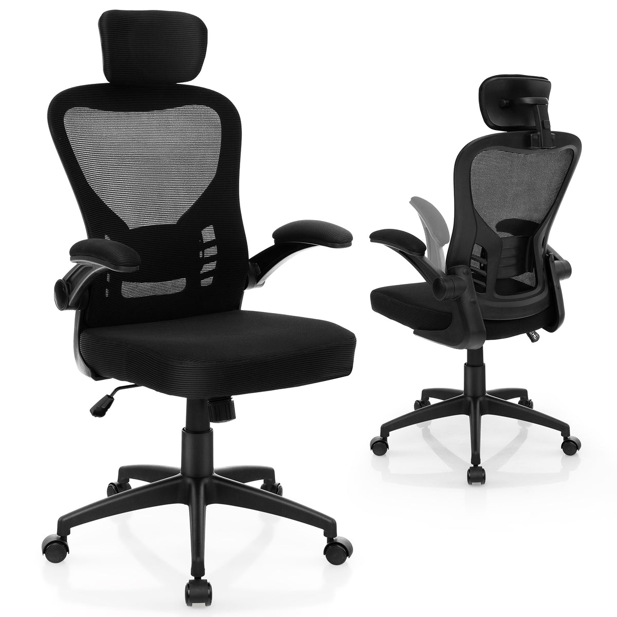 48 Inch Computer Desk with Charging Station, Black