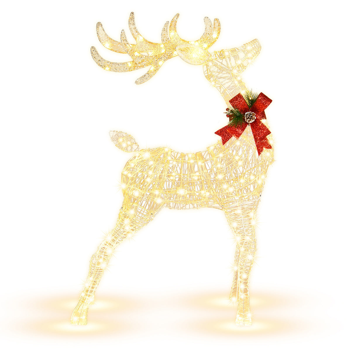 Lighted Standing Reindeer with Stakes - Warm Light Christmas Outdoor Decor