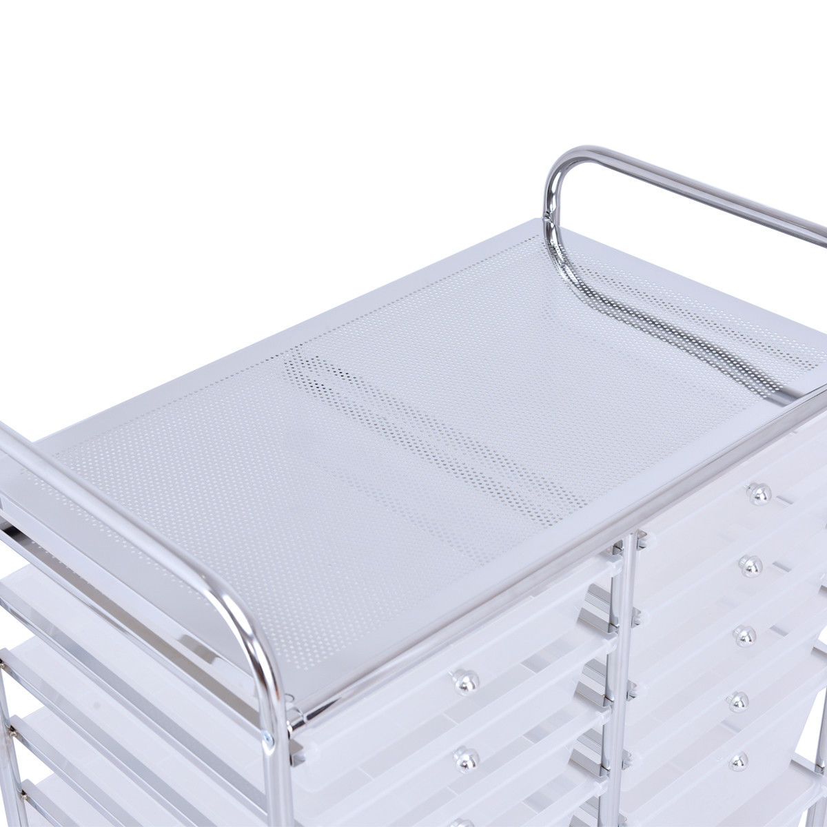 12-Drawer Rolling Storage Cart, White