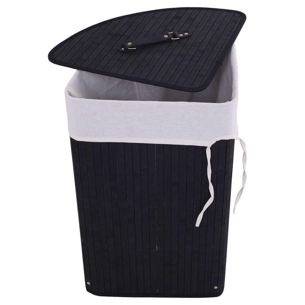 Bamboo Laundry Hamper Basket with Lid and Removable Liner Bag