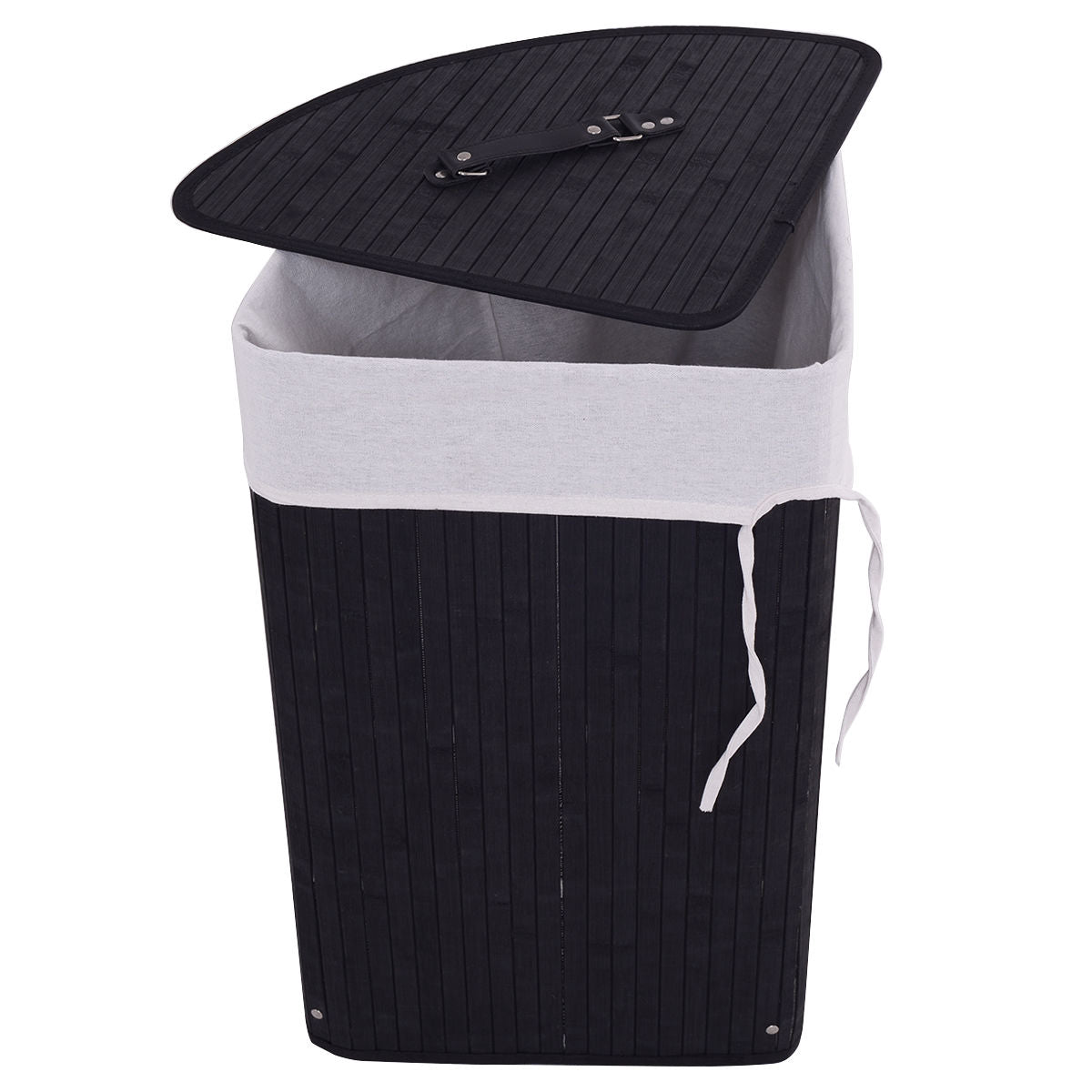 Bamboo Laundry Hamper Basket with Lid and Removable Liner Bag