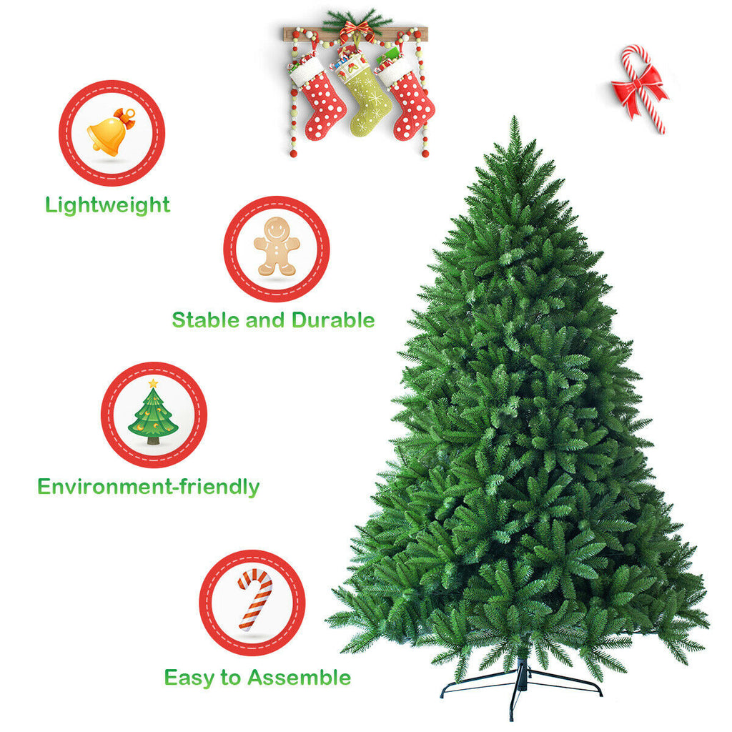 Artificial Christmas Tree 6 Feet with 1250 Branch Tips, Foldable Base