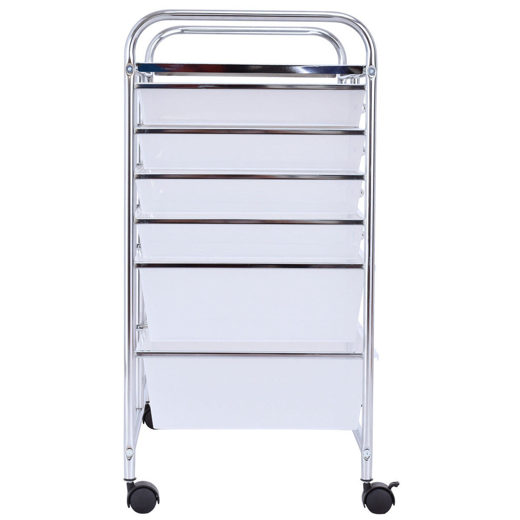 12-Drawer Rolling Storage Cart, White