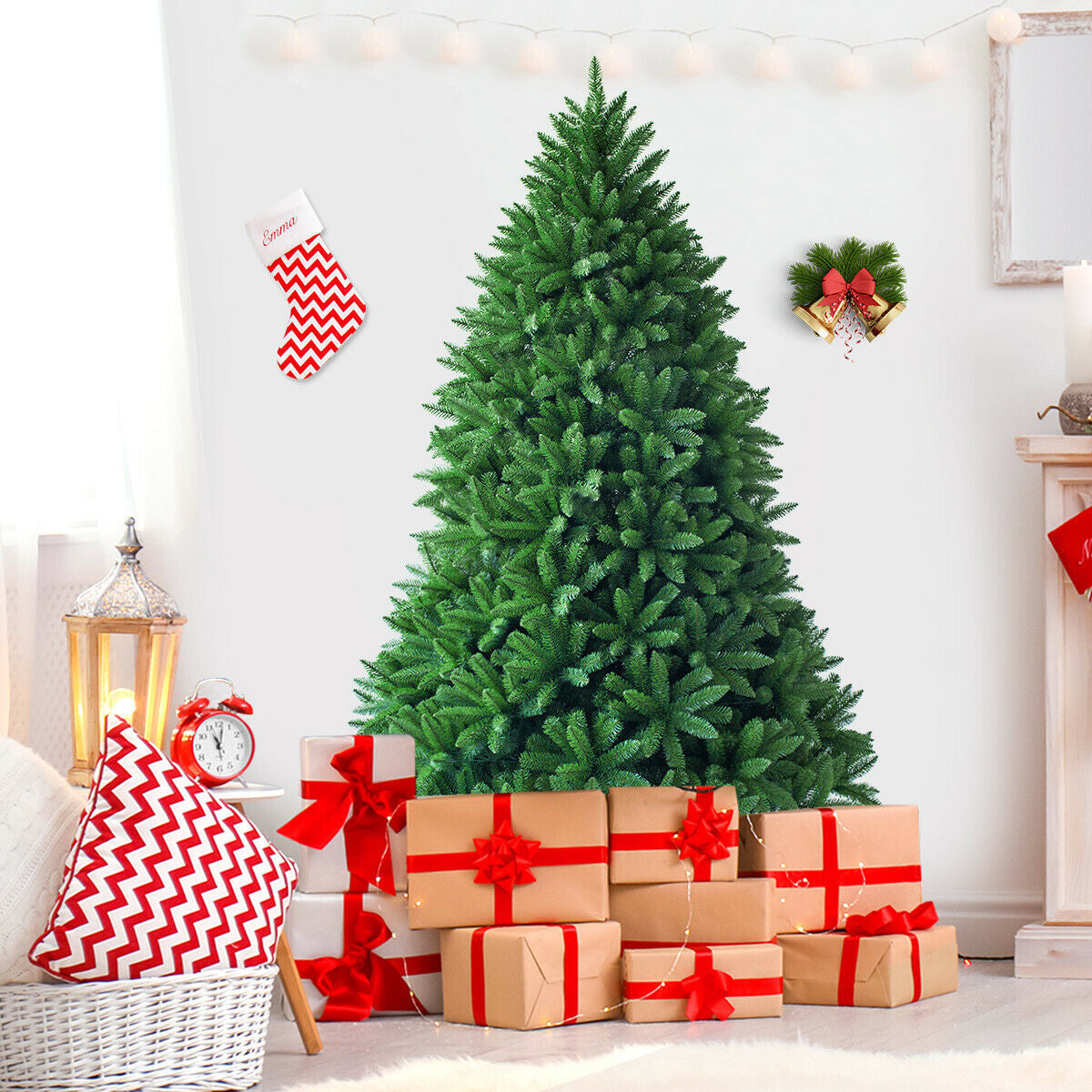 Artificial Christmas Tree 6 Feet with 1250 Branch Tips, Foldable Base