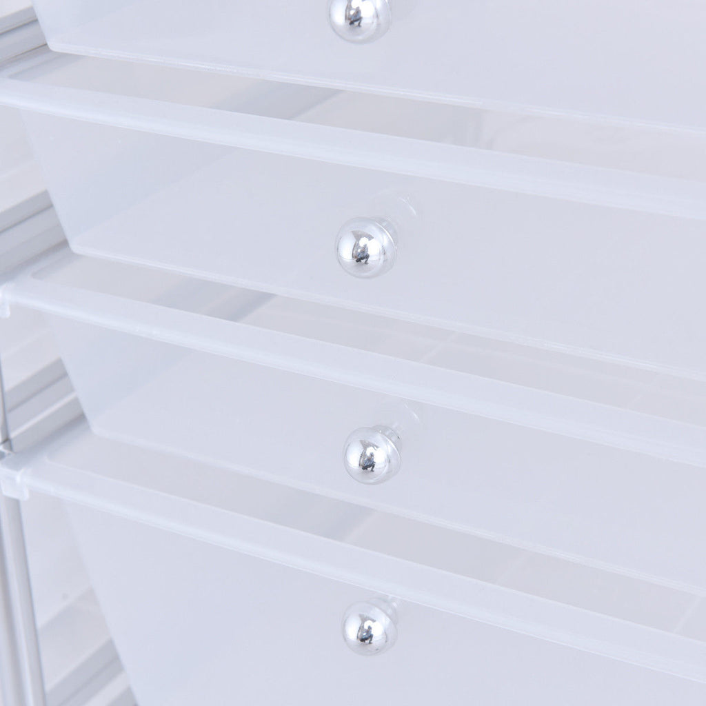 12-Drawer Rolling Storage Cart with Removable Drawers and Lockable