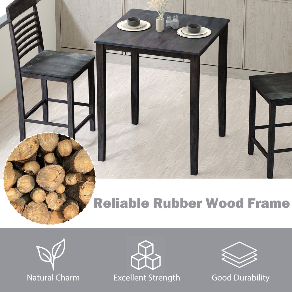 Square Dining Table for 4 - Gray Wood