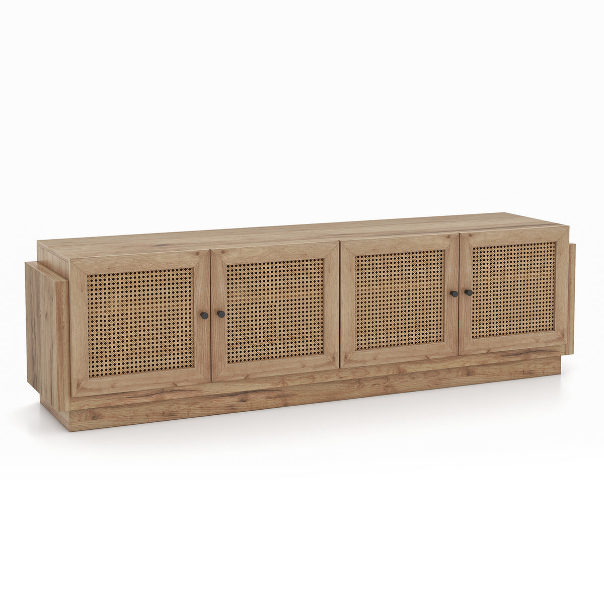 4-Door TV Stand up to 75 Inch – Oak Media Console