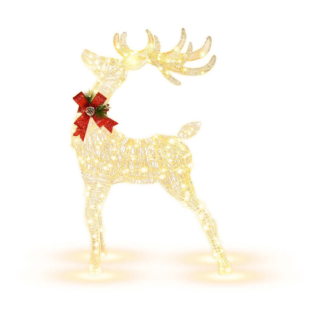 Lighted Standing Reindeer with Stakes - Warm Light Christmas Outdoor Decor