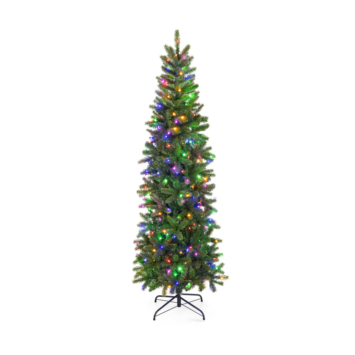 Pre-Lit Artificial Christmas Tree with 648 PVC PE Tips, 6ft Slim Design, 270 LED Lights