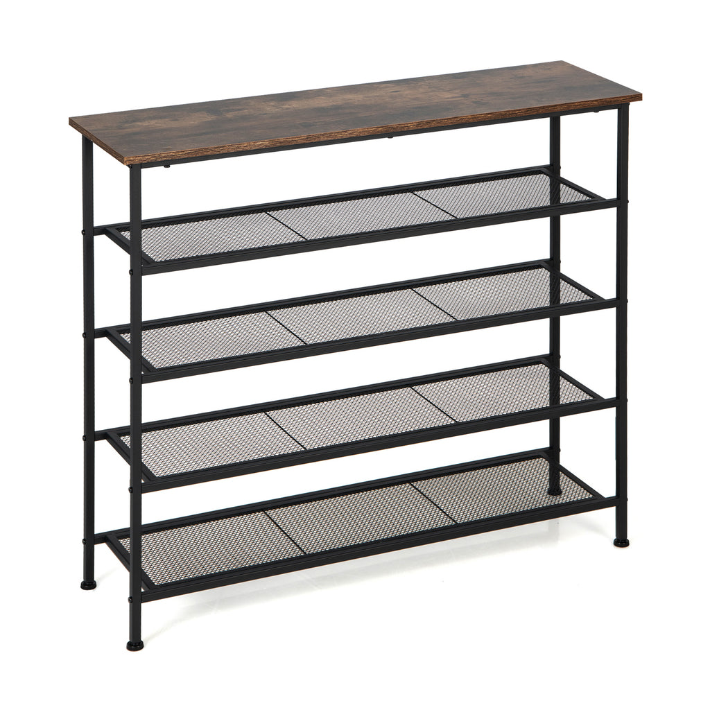 3-Tier Bamboo Shoe Rack Bench, Black