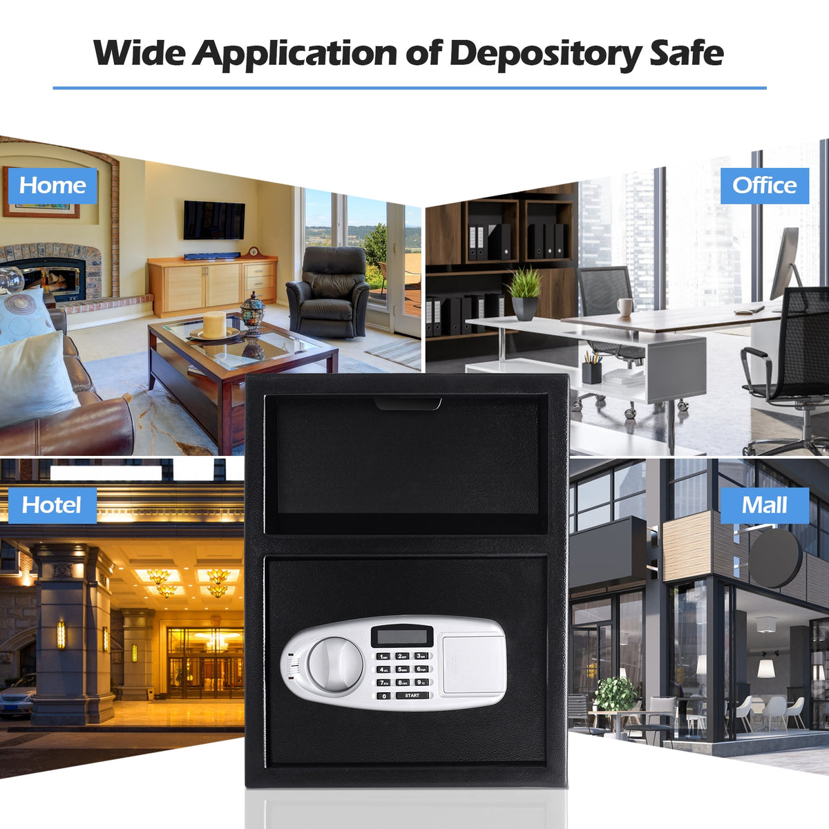 Digital Deposit Safe Box - Front Load, 3mm Steel