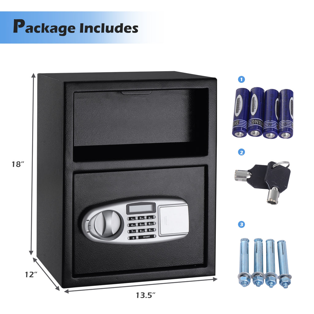 Digital Deposit Safe Box - Front Load, 3mm Steel