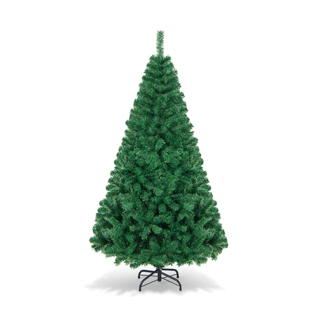 6 Ft Artificial PVC Christmas Tree with Metal Stand - Easy Setup Indoor Outdoor Holiday Decor