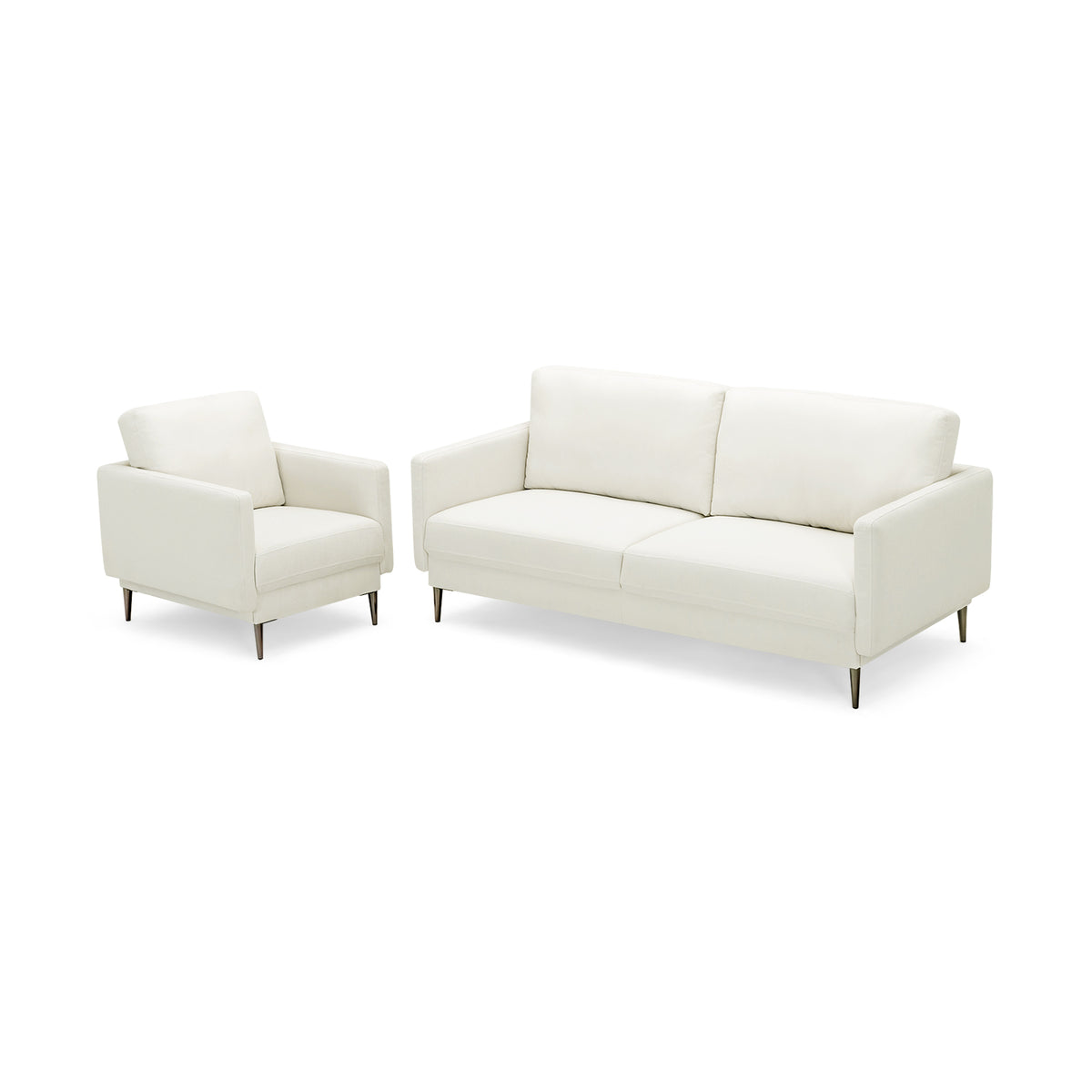 Modern Upholstered Accent Chair with Removable Cushion - White