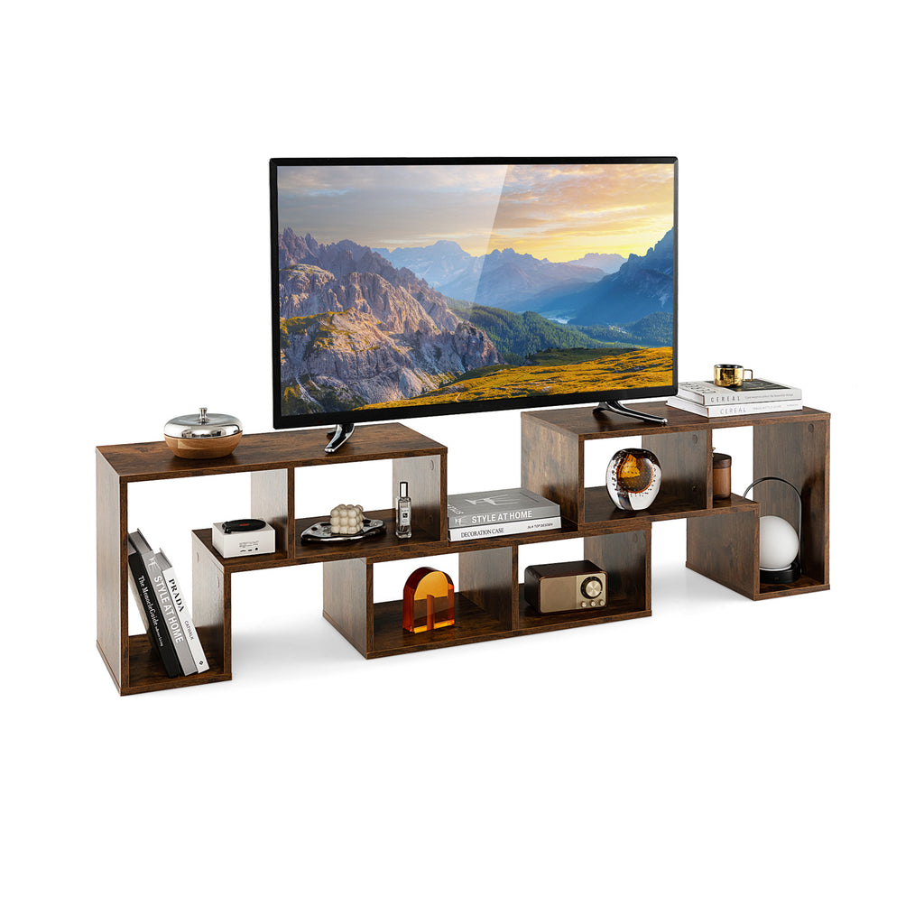 Adjustable TV Stand for 65 Inch TVs with Shelves - Black